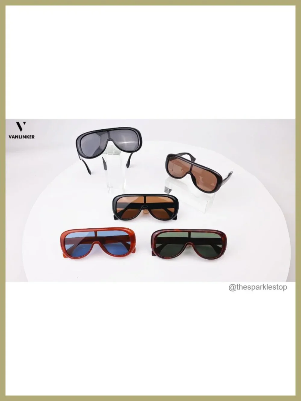 Oversized Aviator Square Sunglasses for Women Men Trendy One-Piece Polarized